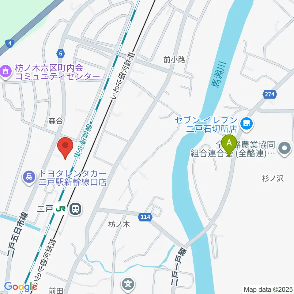 カシオペアメッセ・なにゃーと周辺のカフェ一覧地図