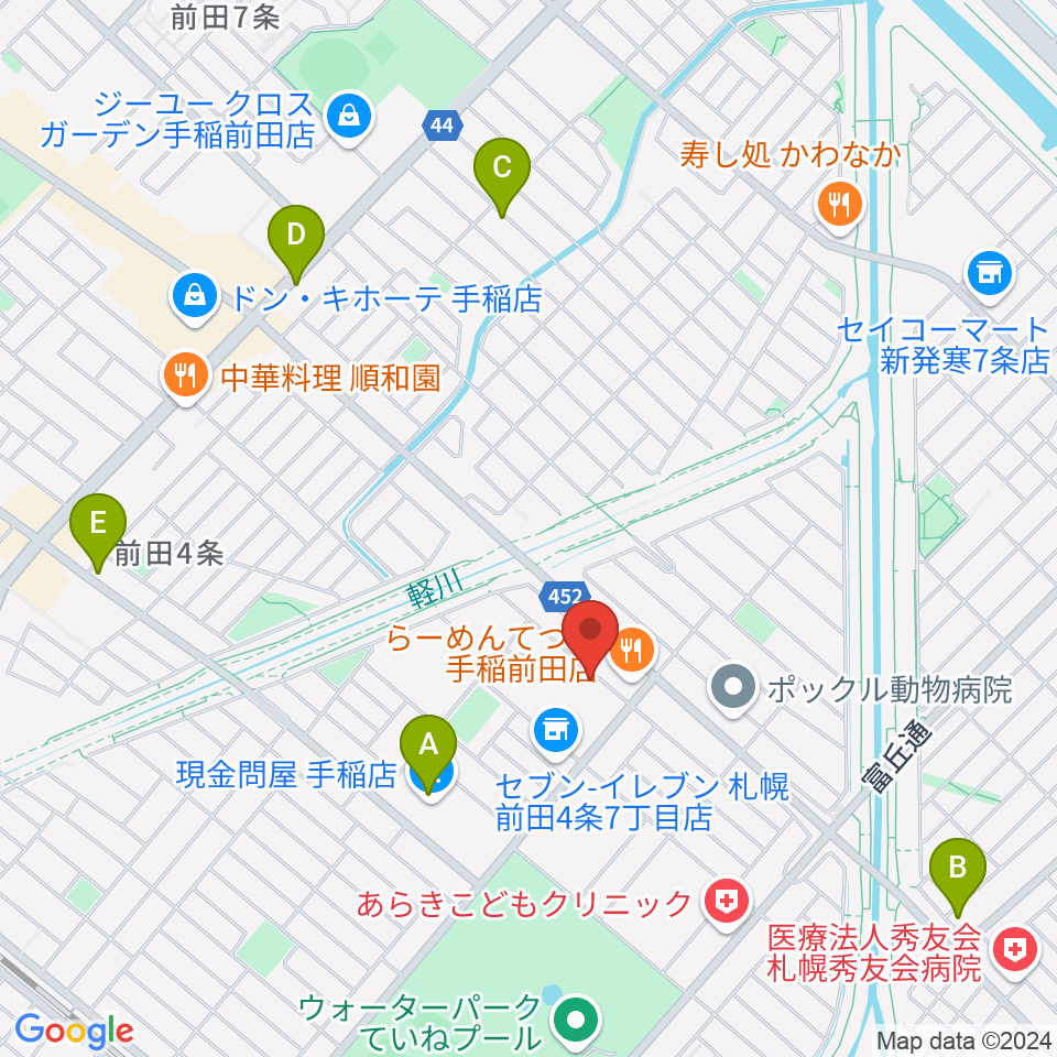 ニューホープ札幌ホール周辺のカフェ一覧地図