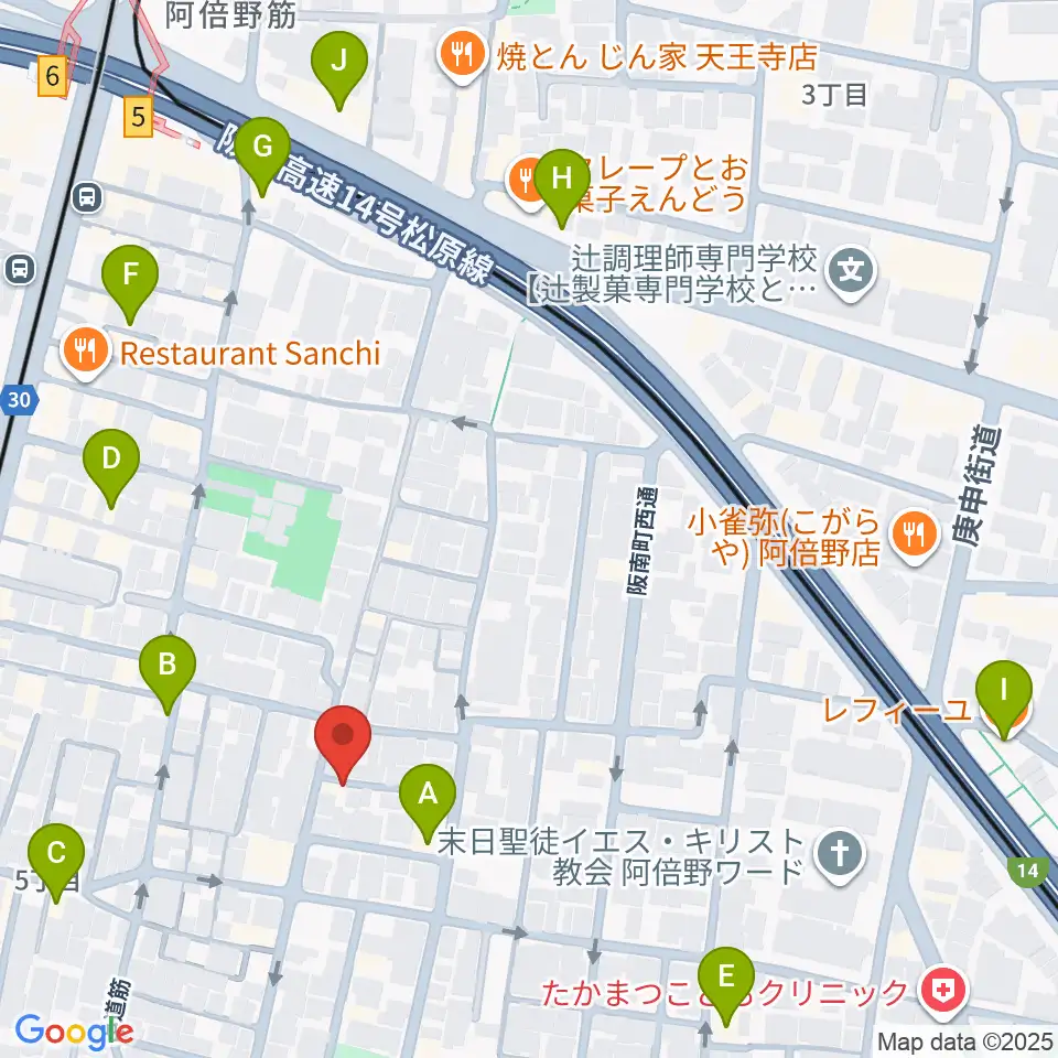 音楽教室 HOUSE MUSIC周辺のカフェ一覧地図