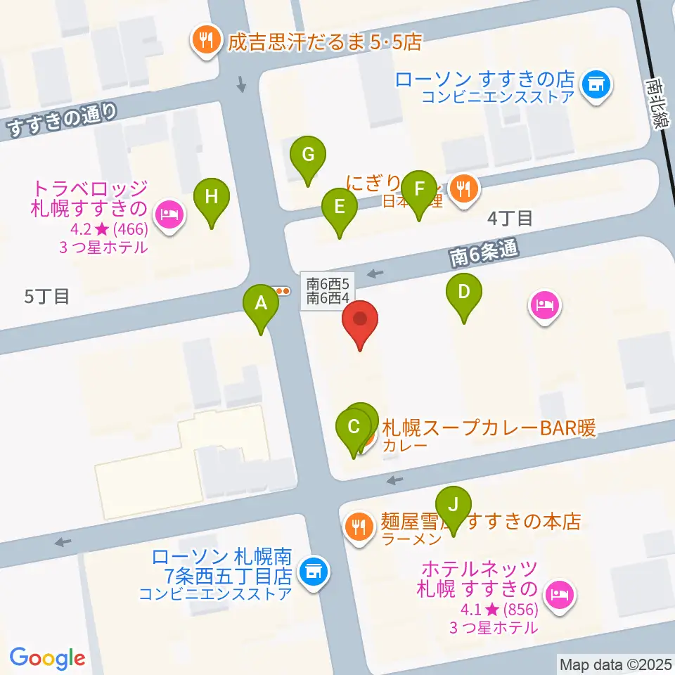 札幌クレイジーモンキー周辺のカフェ一覧地図