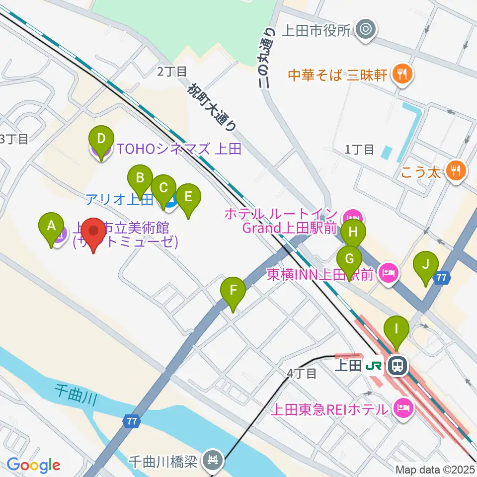 サントミューゼ周辺のカフェ一覧地図