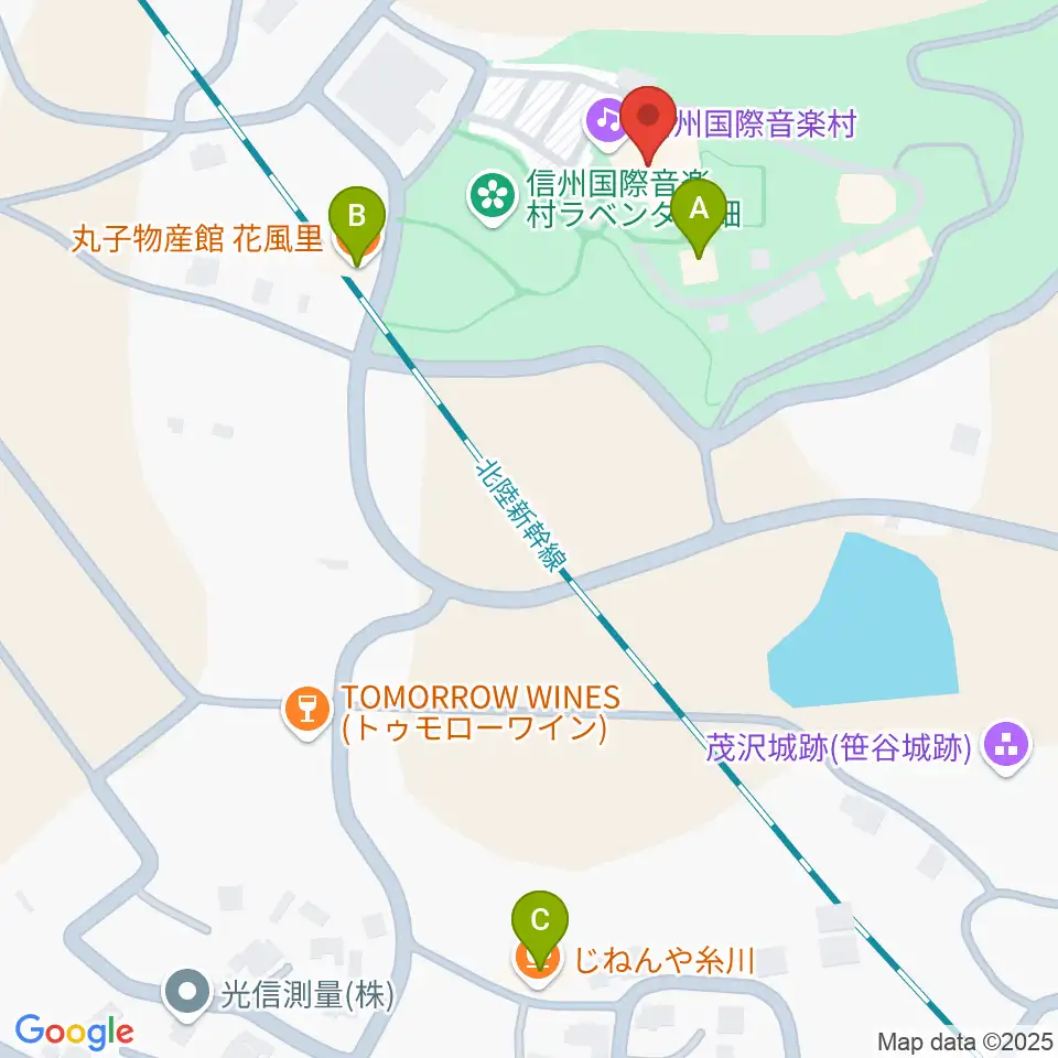 信州国際音楽村 ホールこだま周辺のカフェ一覧地図