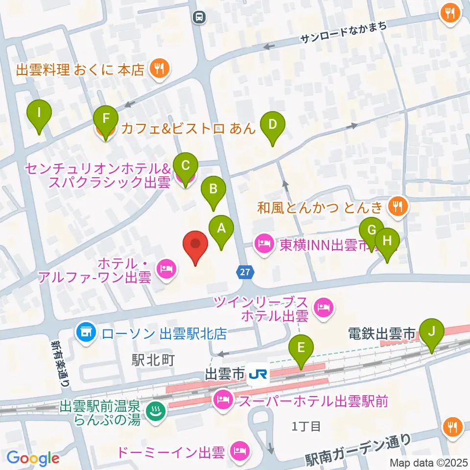パルメイト出雲周辺のカフェ一覧地図