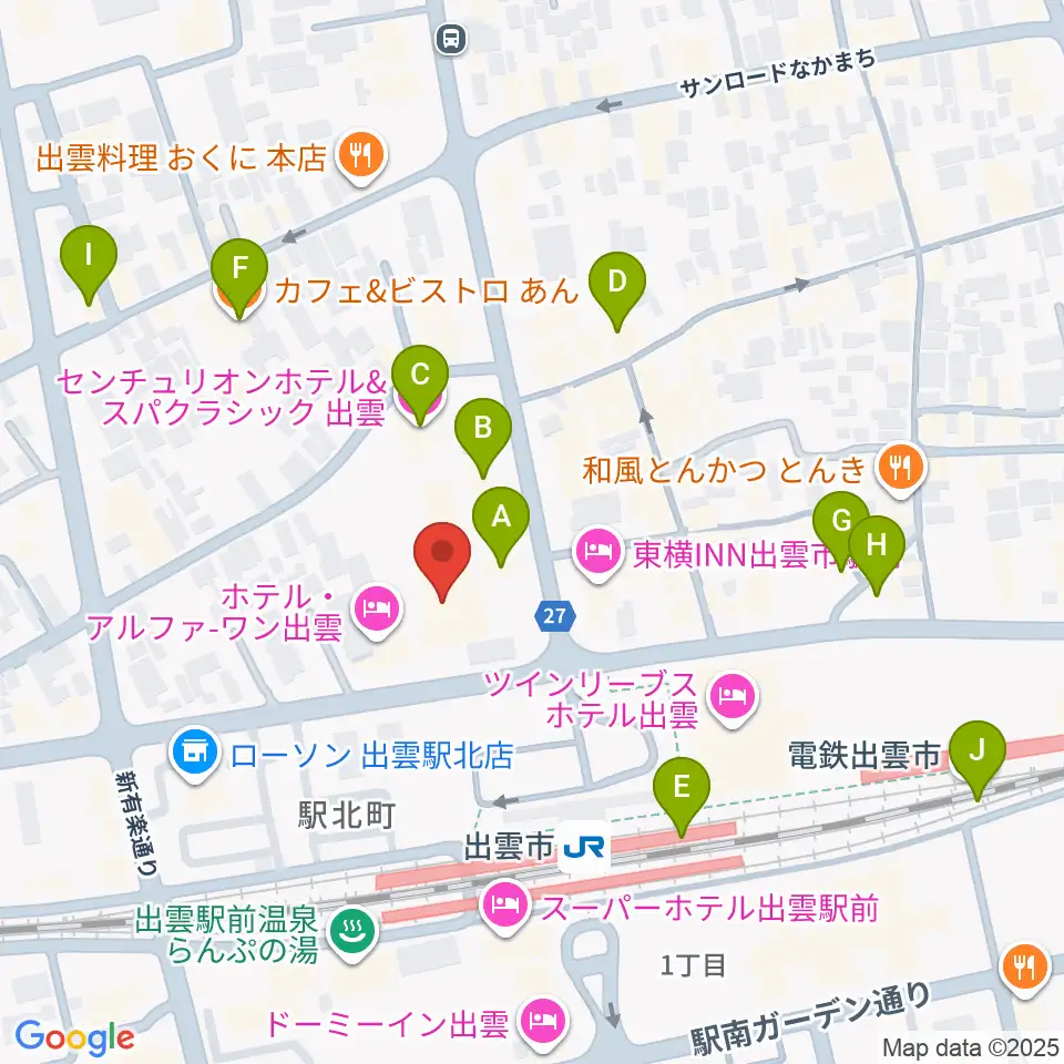 パルメイト出雲周辺のカフェ一覧地図
