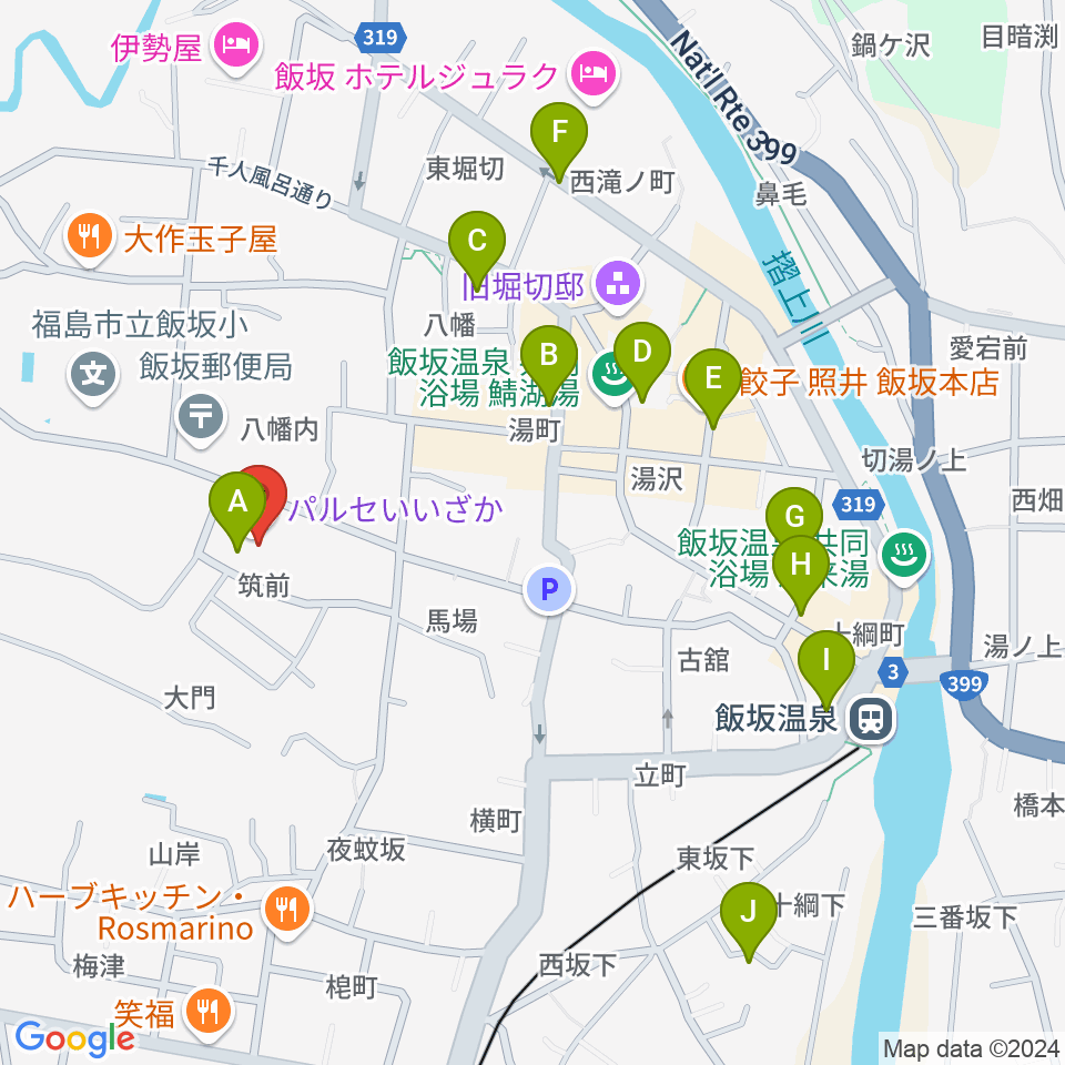 パルセいいざか周辺のカフェ一覧地図