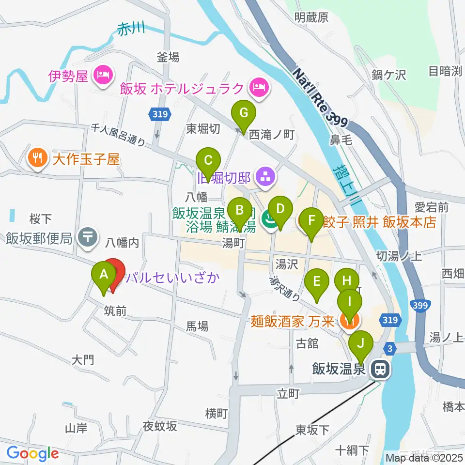 パルセいいざか周辺のカフェ一覧地図