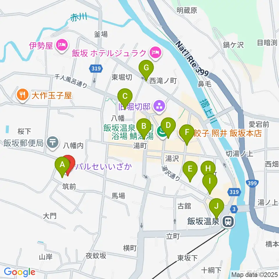 パルセいいざか周辺のカフェ一覧地図