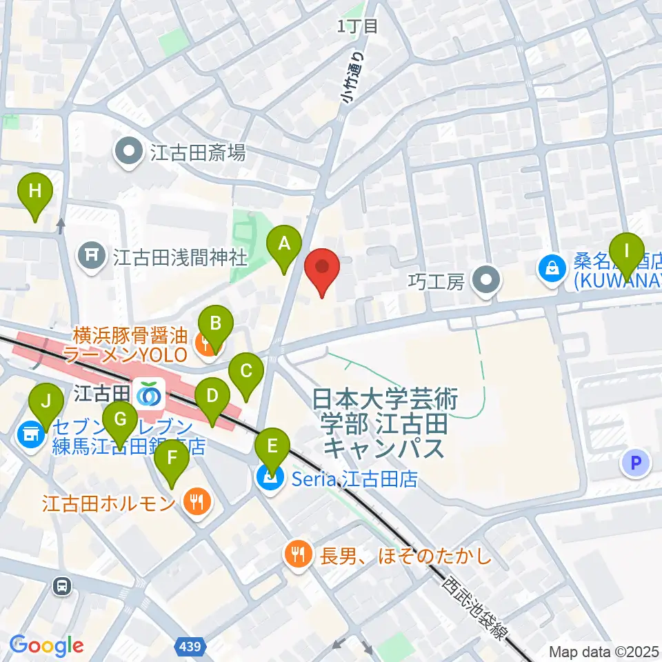 江古田クラブドロシー周辺のカフェ一覧地図