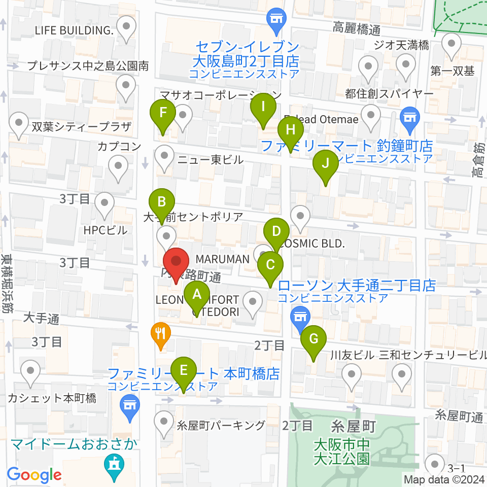 SKS音楽教室周辺のカフェ一覧地図