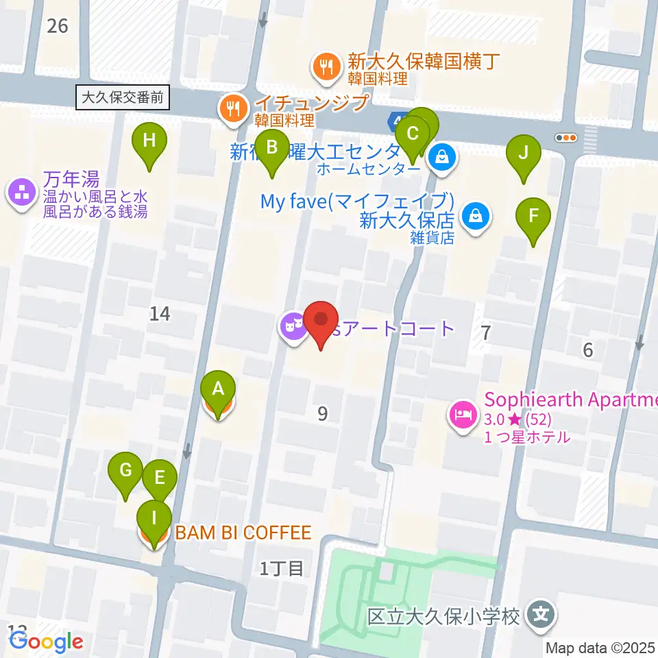 R'sアートコート周辺のカフェ一覧地図
