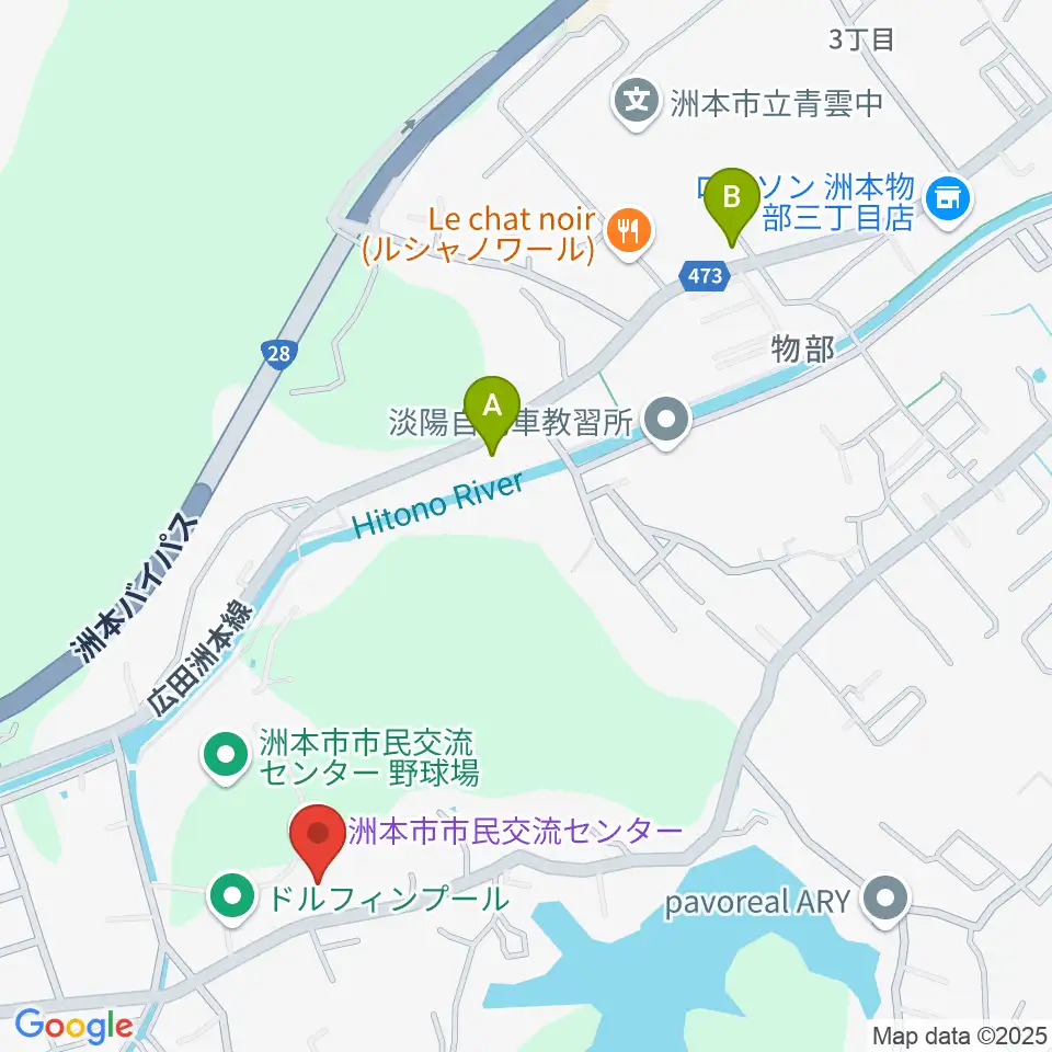 洲本市市民交流センター周辺のカフェ一覧地図