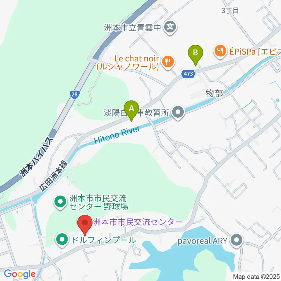 洲本市市民交流センター周辺のカフェ一覧地図