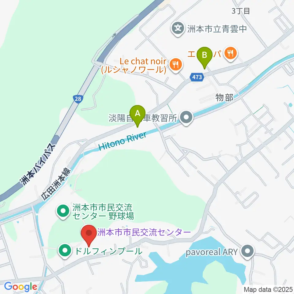 洲本市市民交流センター周辺のカフェ一覧地図