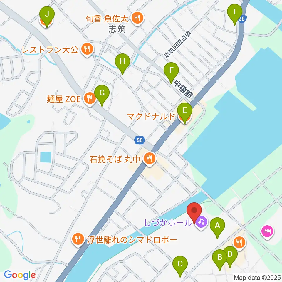 淡路市立しづかホール周辺のカフェ一覧地図