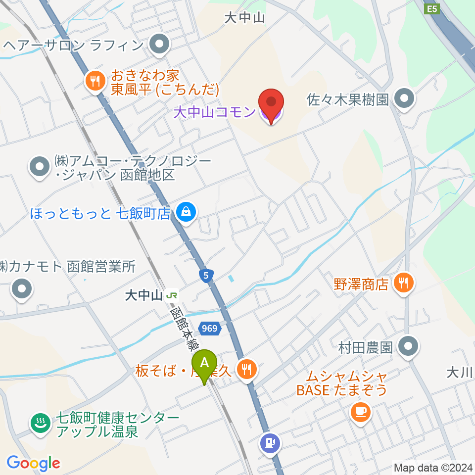 大中山コモン周辺のカフェ一覧地図