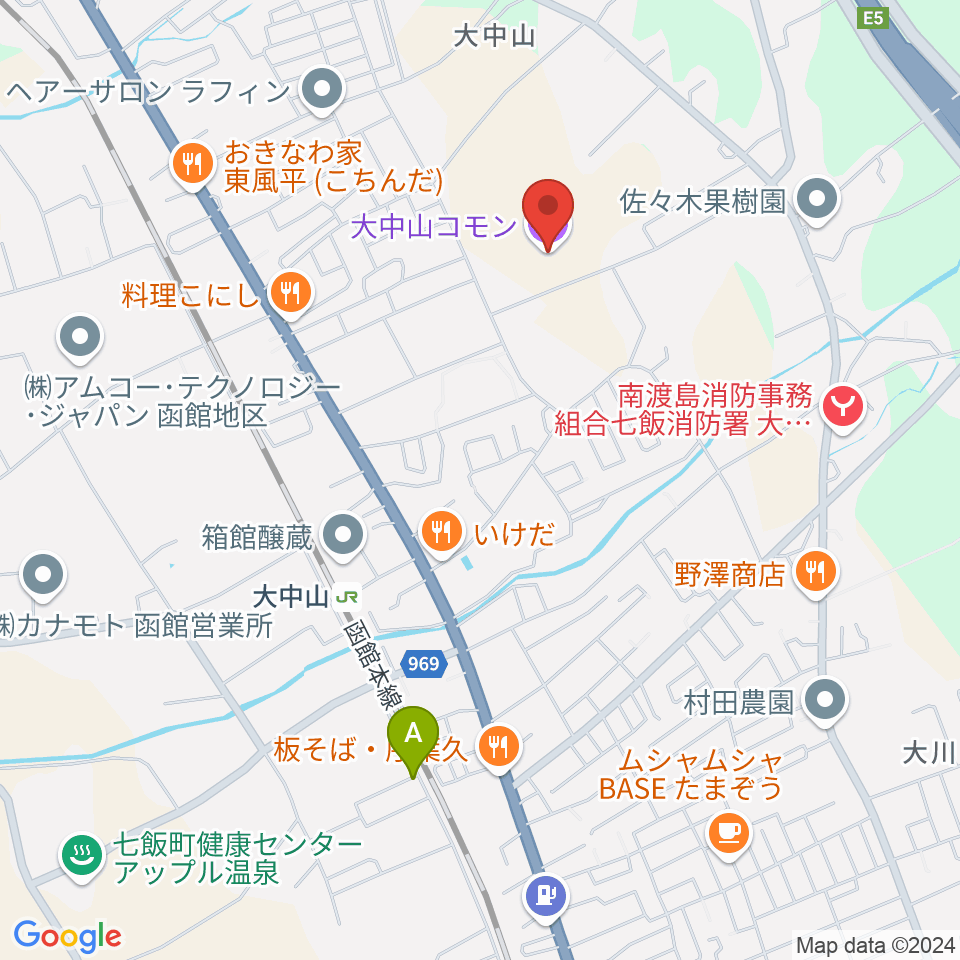 大中山コモン周辺のカフェ一覧地図