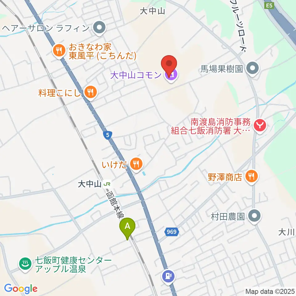 大中山コモン周辺のカフェ一覧地図