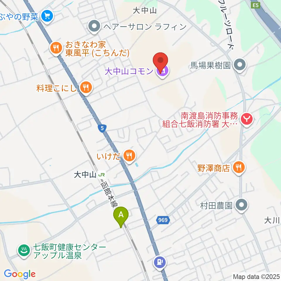 大中山コモン周辺のカフェ一覧地図