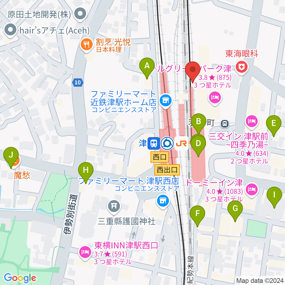 アストプラザ周辺のカフェ一覧地図