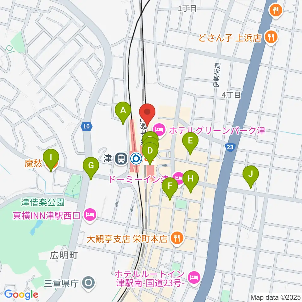アストプラザ周辺のカフェ一覧地図