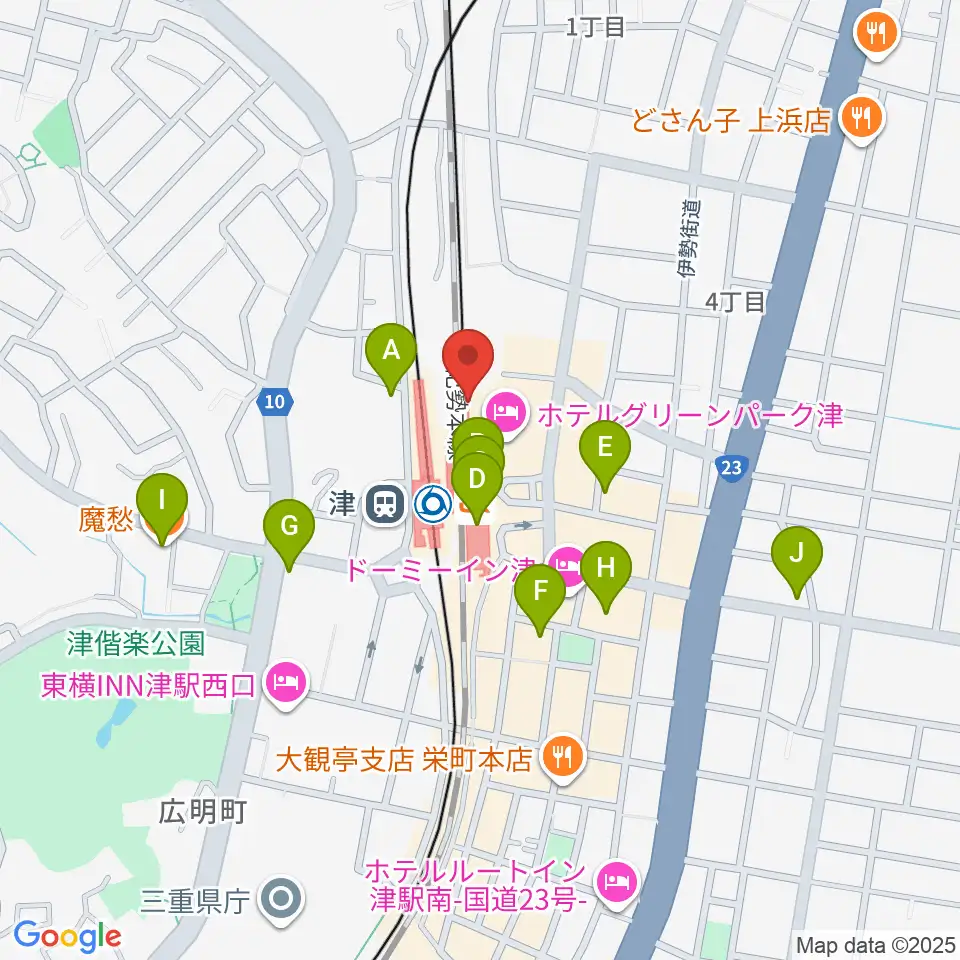 アストプラザ周辺のカフェ一覧地図