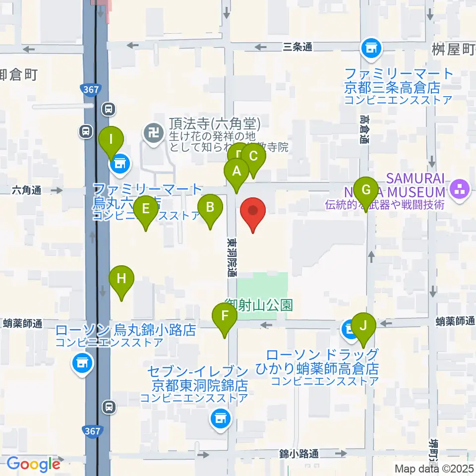 ウィングス京都周辺のカフェ一覧地図