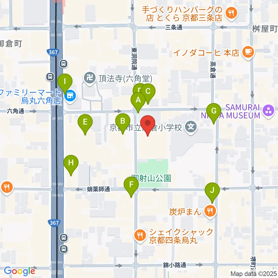 ウィングス京都周辺のカフェ一覧地図