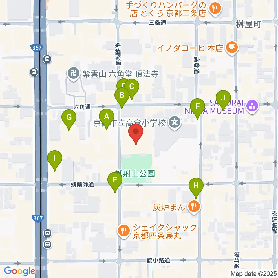 ウィングス京都周辺のカフェ一覧地図