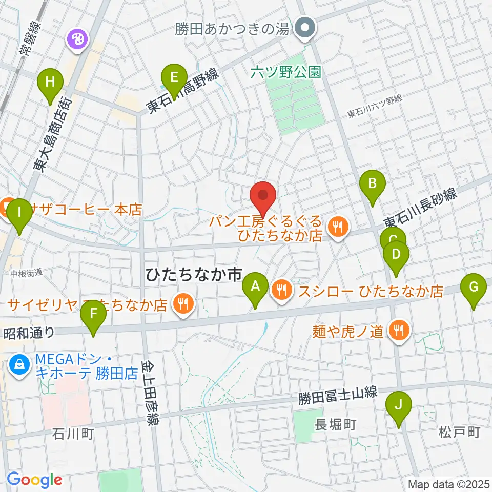 ワークプラザ勝田周辺のカフェ一覧地図