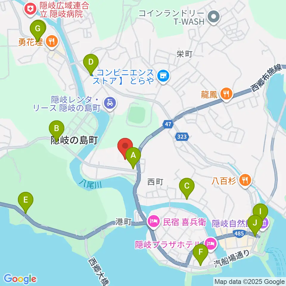 隠岐島文化会館周辺のカフェ一覧地図