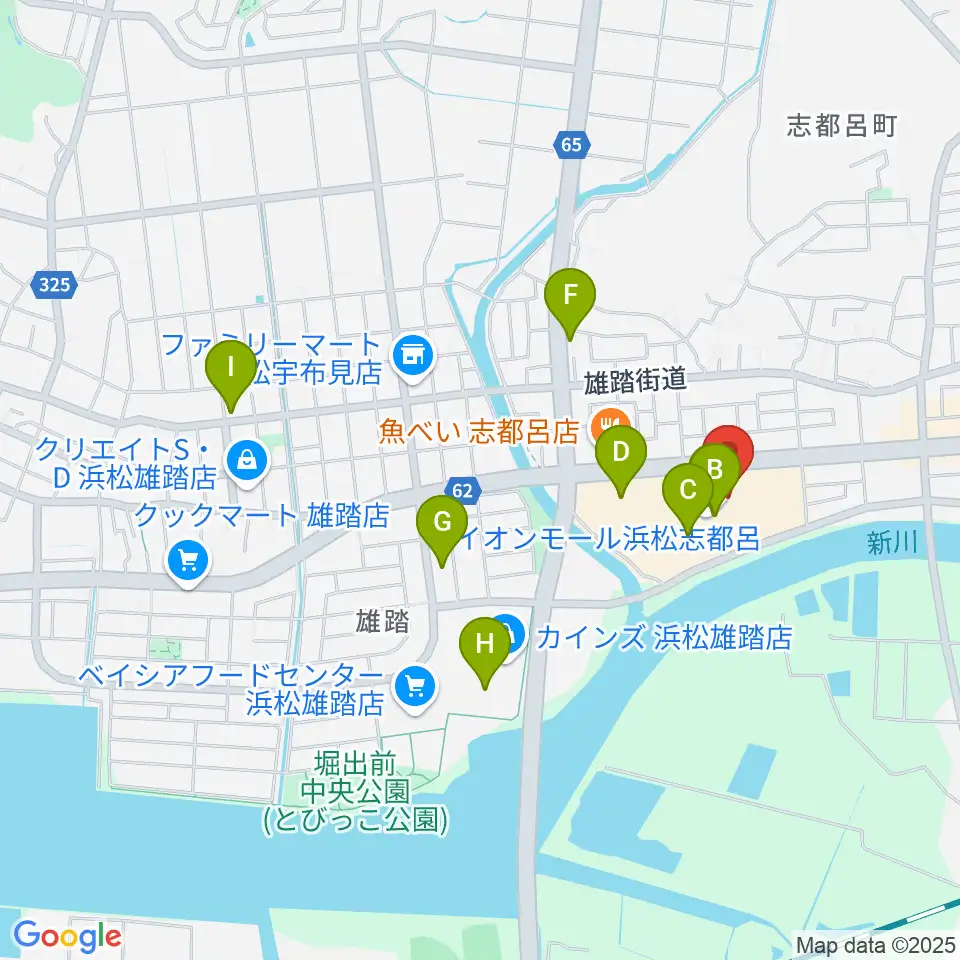 ロッキン浜松店周辺のカフェ一覧地図