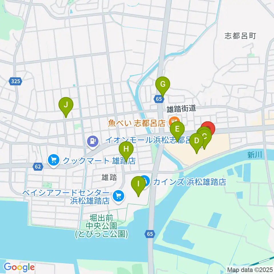 ロッキン浜松店周辺のカフェ一覧地図