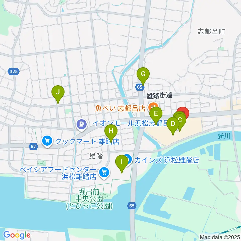 ロッキン浜松店周辺のカフェ一覧地図