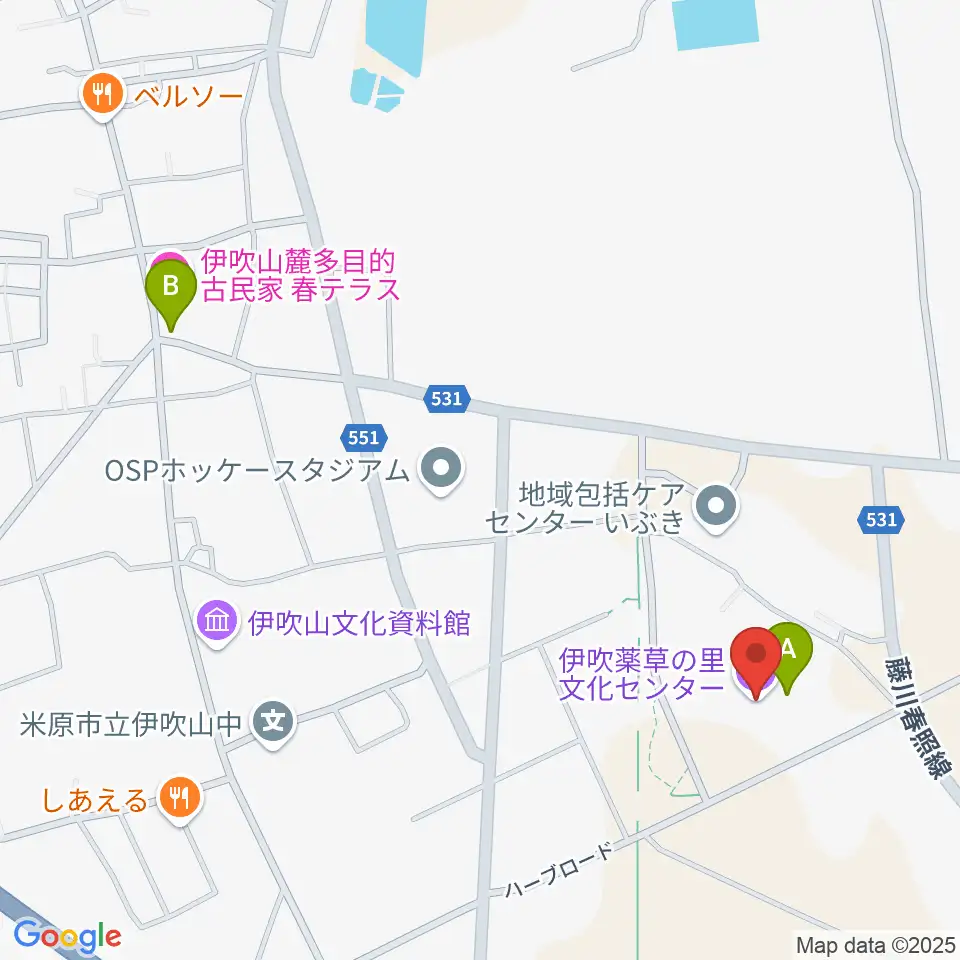 伊吹薬草の里文化センター周辺のカフェ一覧地図