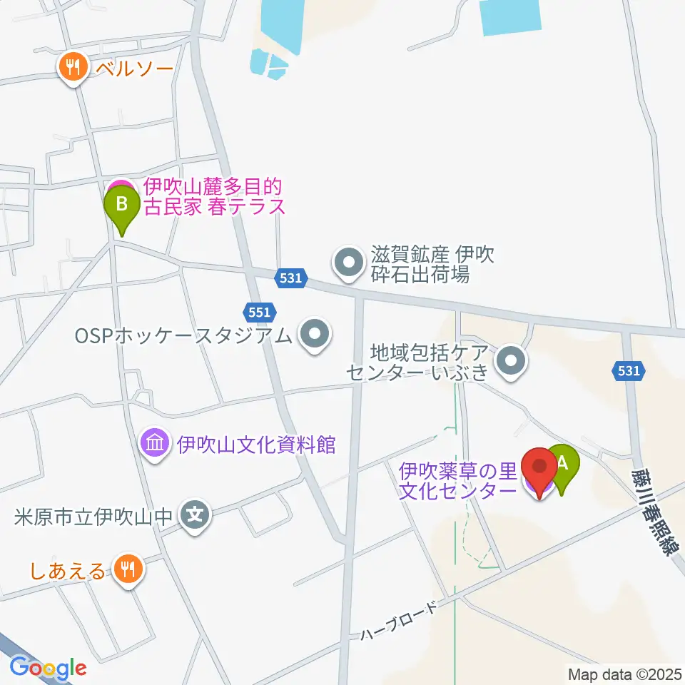 伊吹薬草の里文化センター周辺のカフェ一覧地図