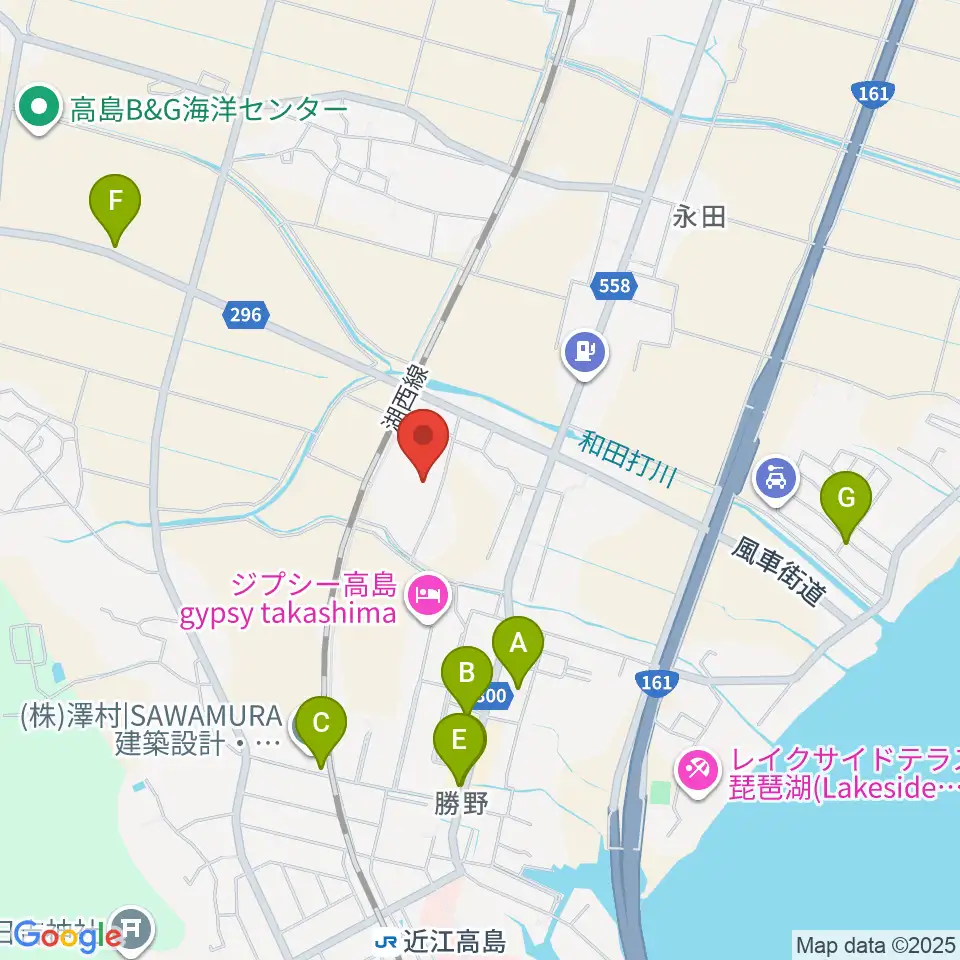 ガリバーホール周辺のカフェ一覧地図