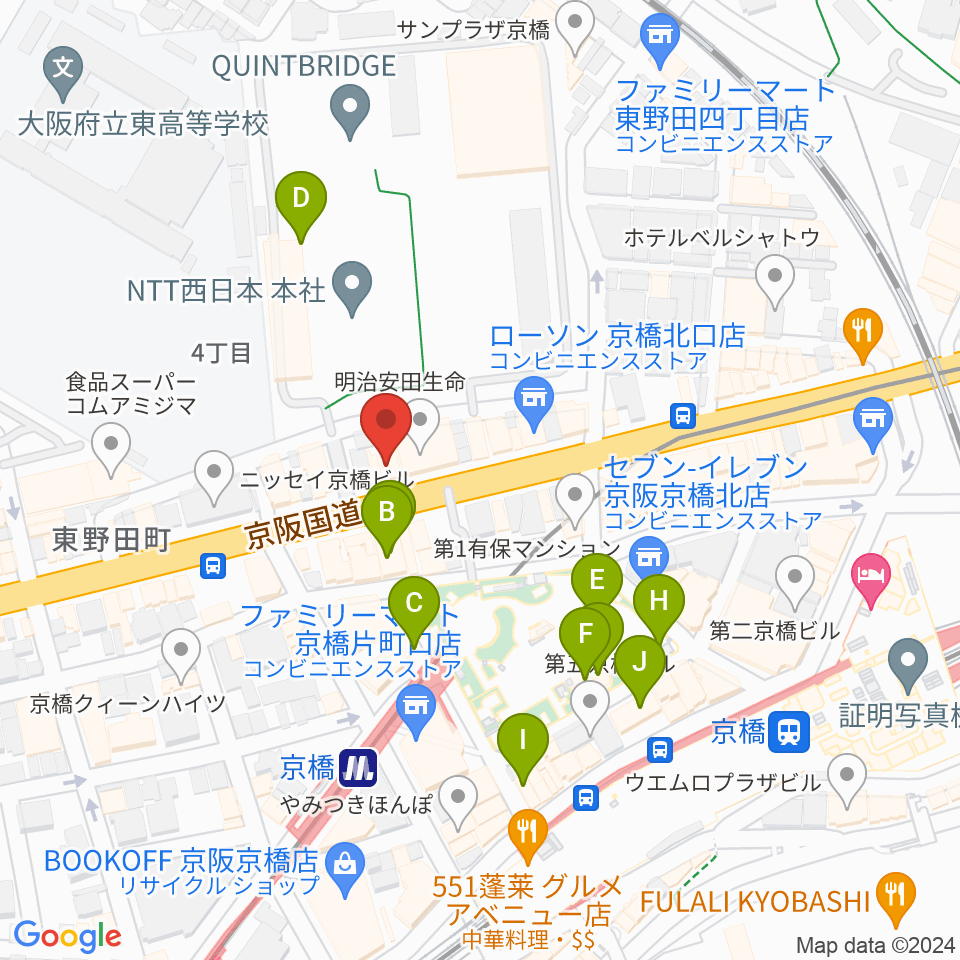 K Music Act周辺のカフェ一覧地図