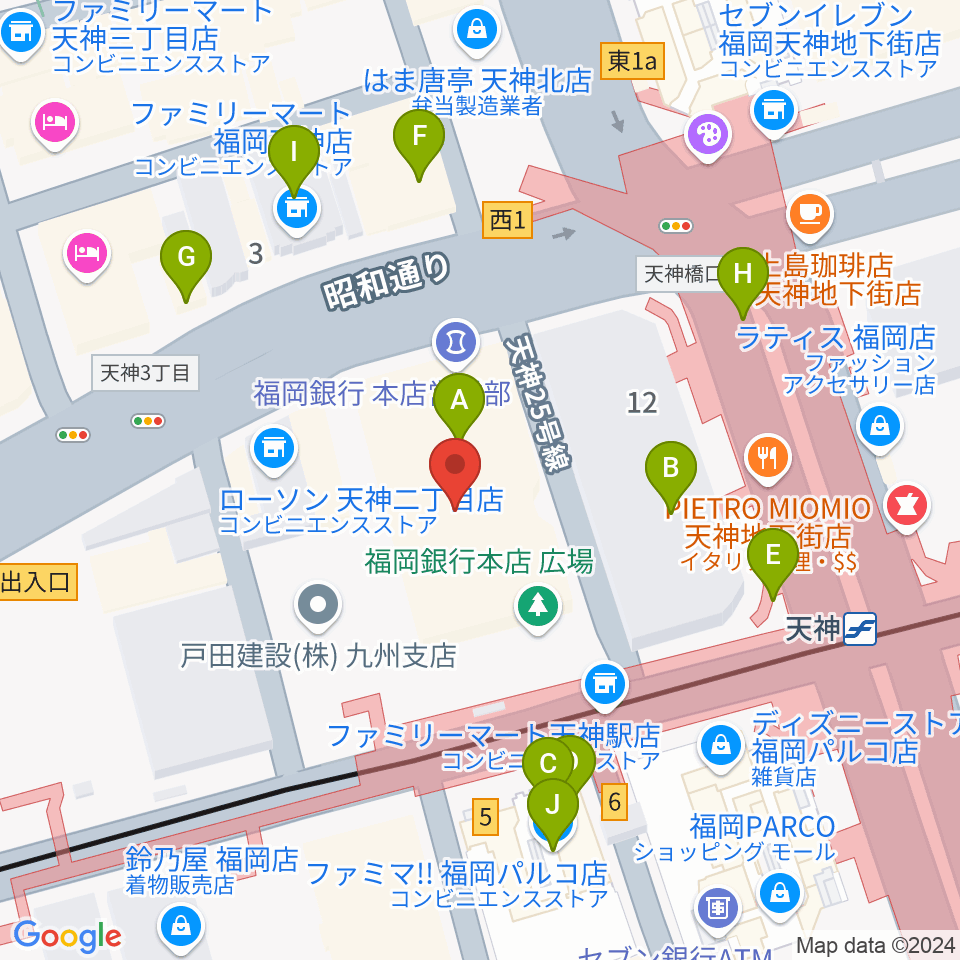 FFGホール周辺のカフェ一覧地図