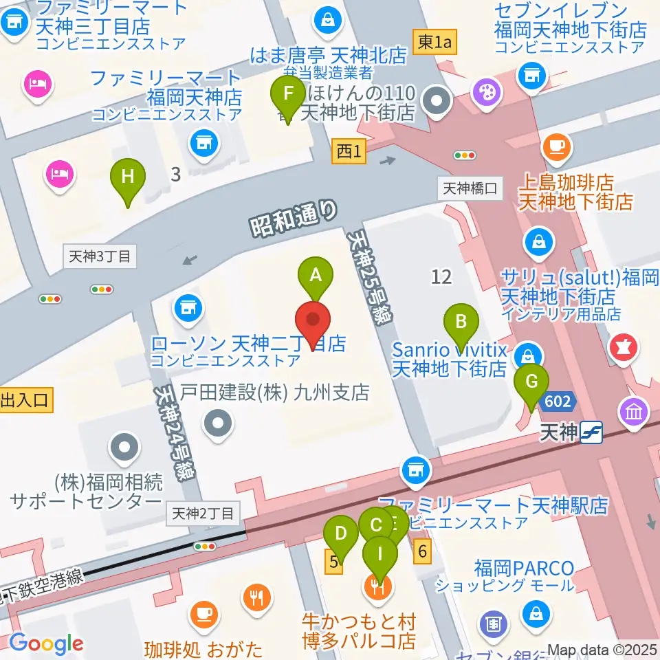 FFGホール周辺のカフェ一覧地図