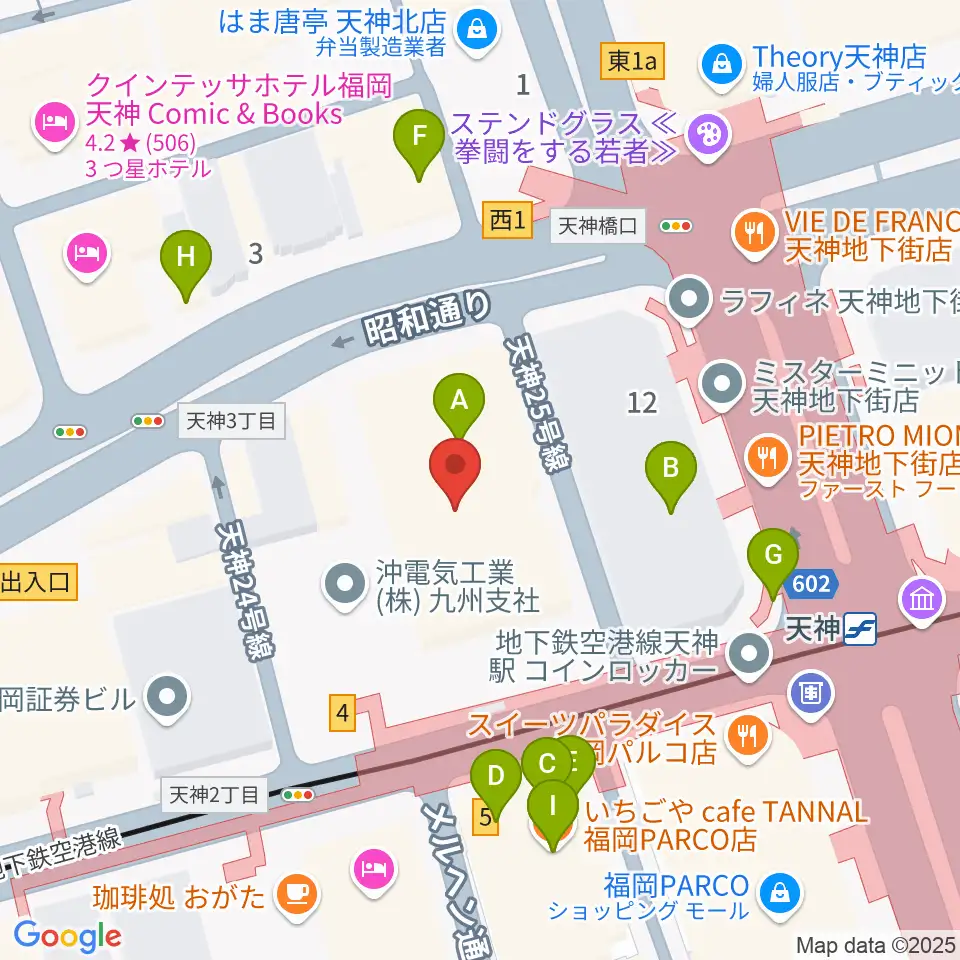 FFGホール周辺のカフェ一覧地図