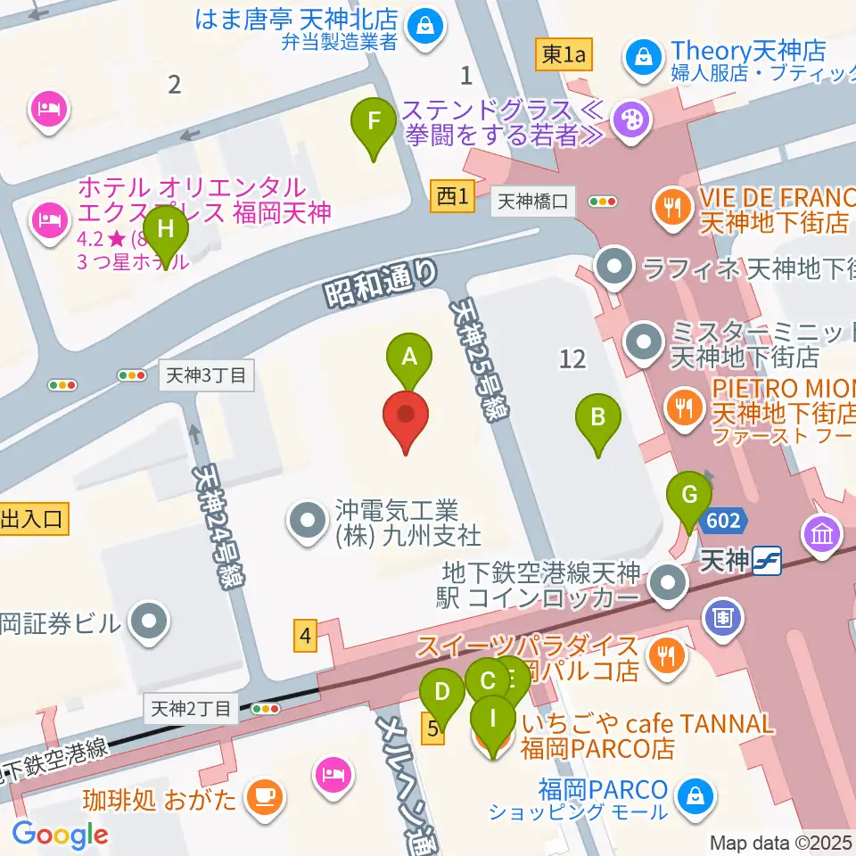 FFGホール周辺のカフェ一覧地図