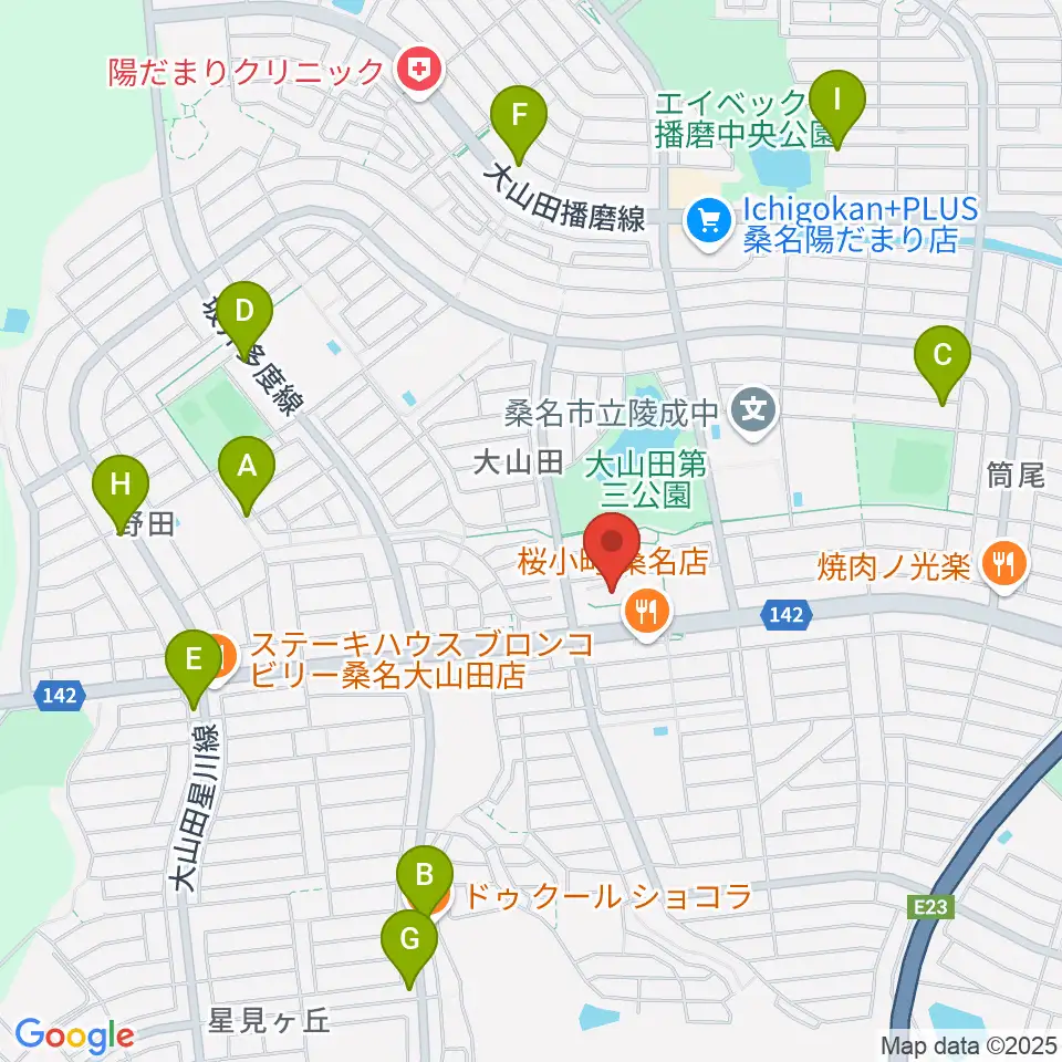 光精工コミュニティプラザ周辺のカフェ一覧地図