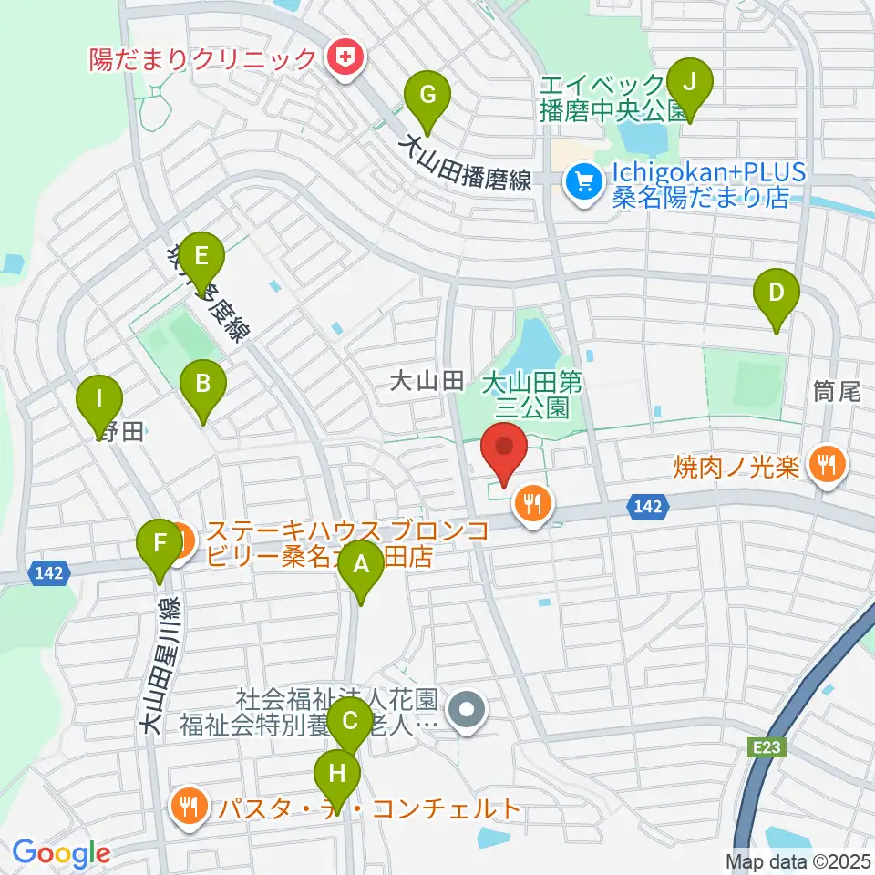 光精工コミュニティプラザ周辺のカフェ一覧地図