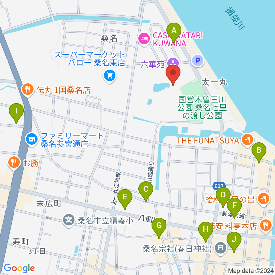 六華苑周辺のカフェ一覧地図