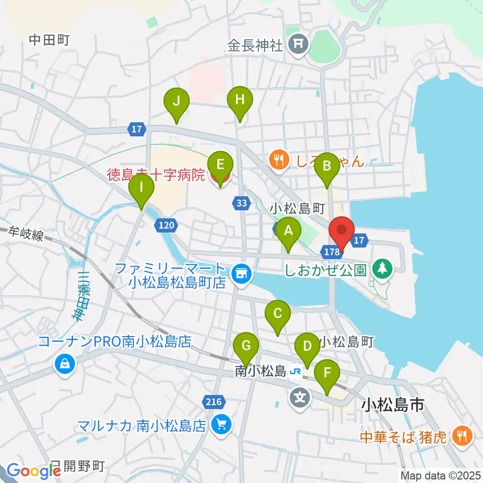 小松島市サウンドハウスホール周辺のカフェ一覧地図