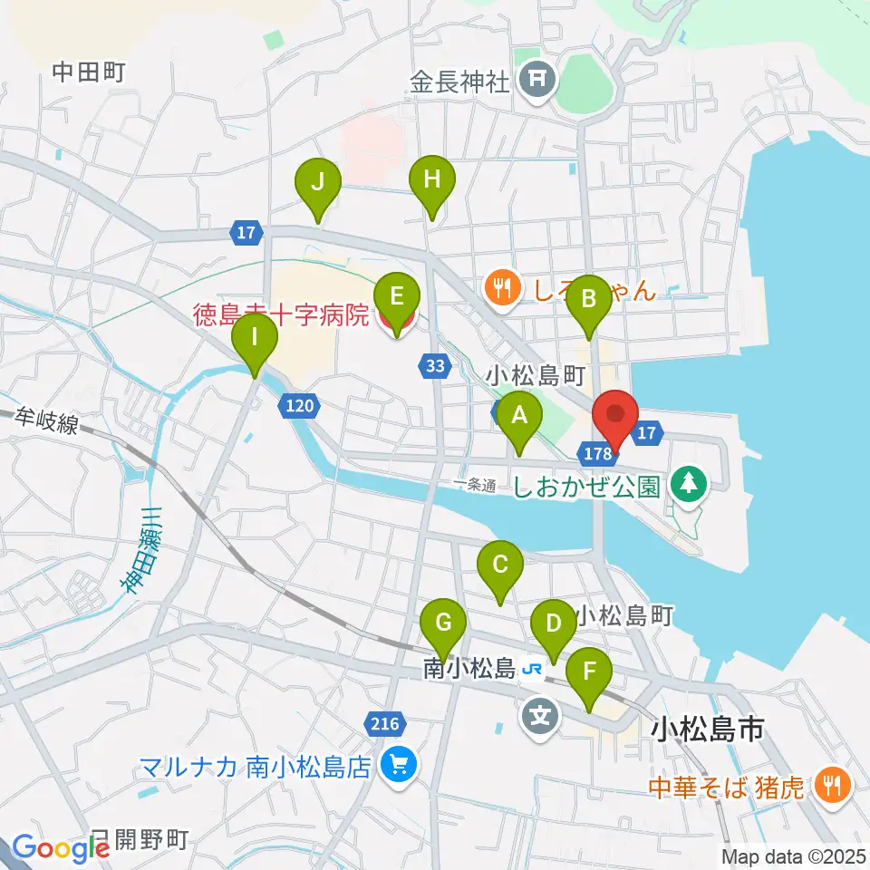 小松島市サウンドハウスホール周辺のカフェ一覧地図