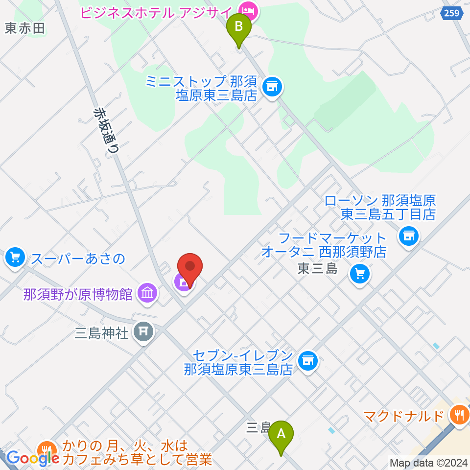 GUNEI三島ホール周辺のカフェ一覧地図