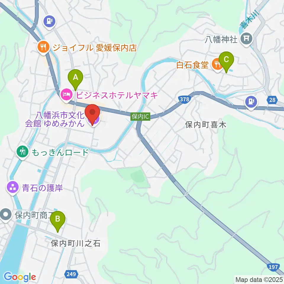 八幡浜市文化会館ゆめみかん周辺のカフェ一覧地図