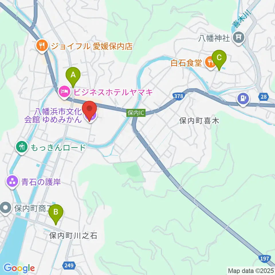 八幡浜市文化会館ゆめみかん周辺のカフェ一覧地図