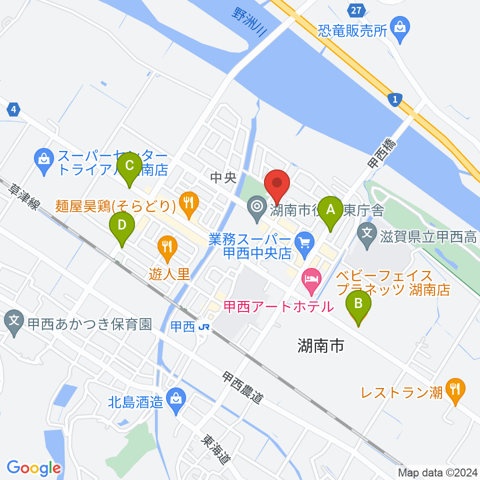 湖南市甲西文化ホール周辺のカフェ一覧地図